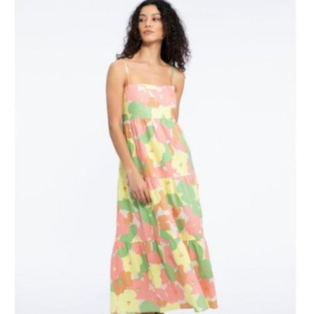 Sanctuary Maxi Dress Size Small New Floral Tiered Flowy Summer Spring Smocked